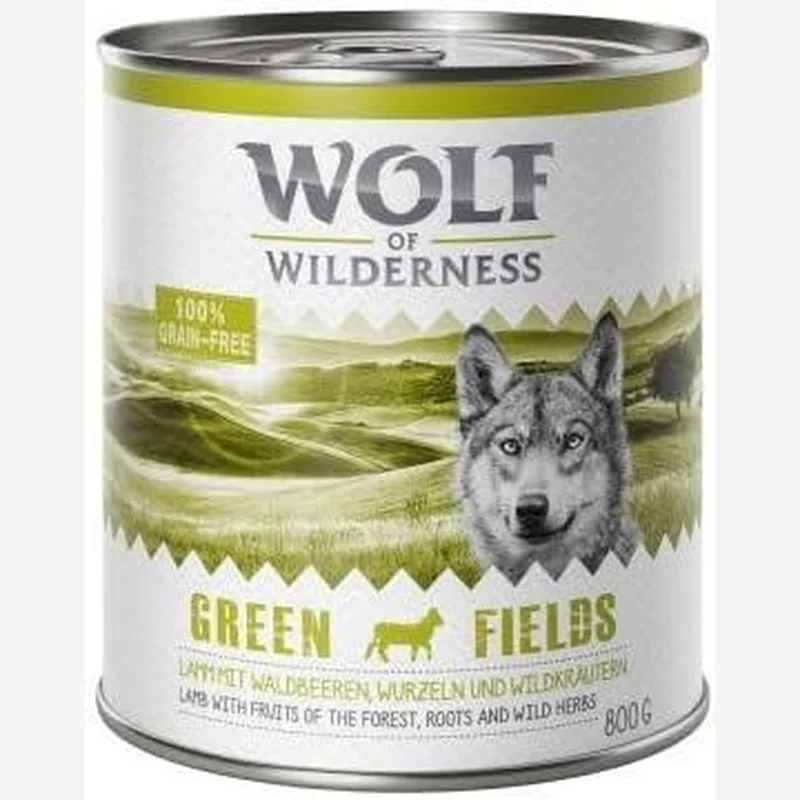 Wolf of Wilderness Classic Green Fields lamb wet dog food 6x800g