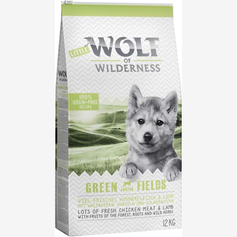 Wolf of Wilderness Green Fields Junior lamb chicken 12kg