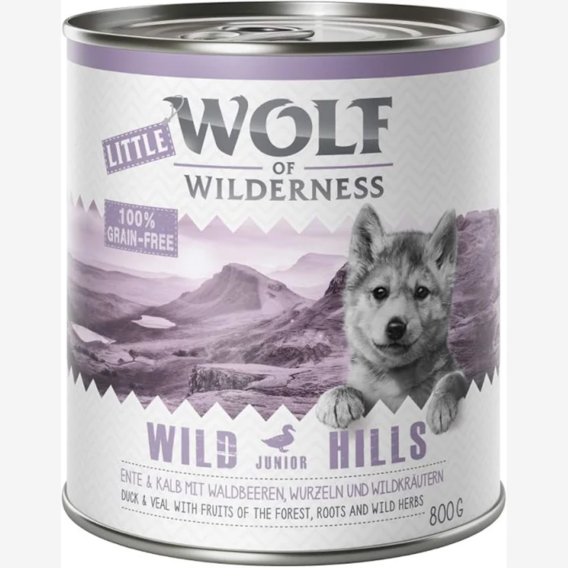 Wolf of Wilderness Little Wild Hills Junior wet duck veal
