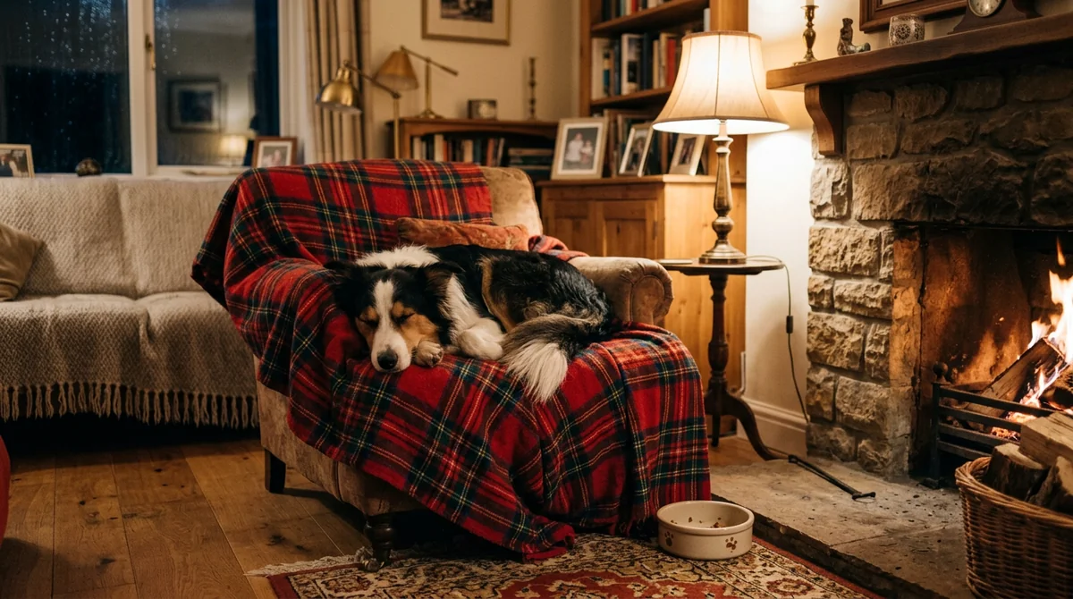 Border Collie resting after a meal of Wolf of Wilderness food